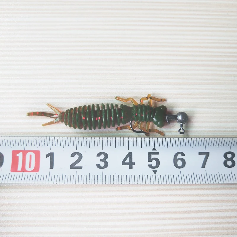 POETRYYI Larva Soft Lures 60mm Artificial Lures Fishing Worm Silicone Bass Pike Minnow Swimbait Jigging Plastic Baits 30