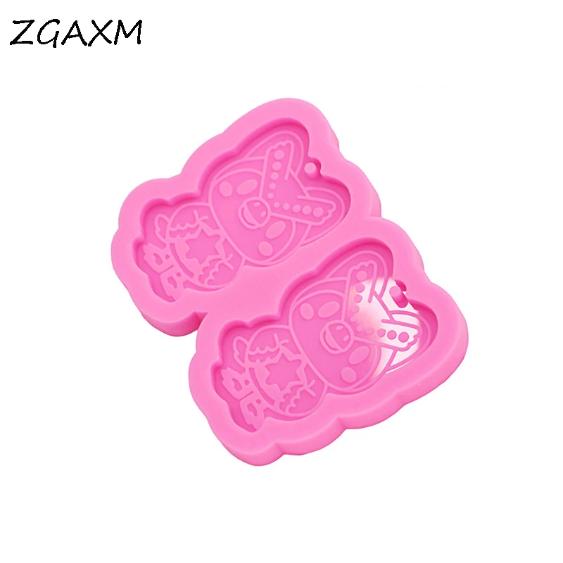 LM233 Shiny Crossing animal earrings epoxy resin silicone molds DIY jewelry making mould handmade chocolate cake fondant mold