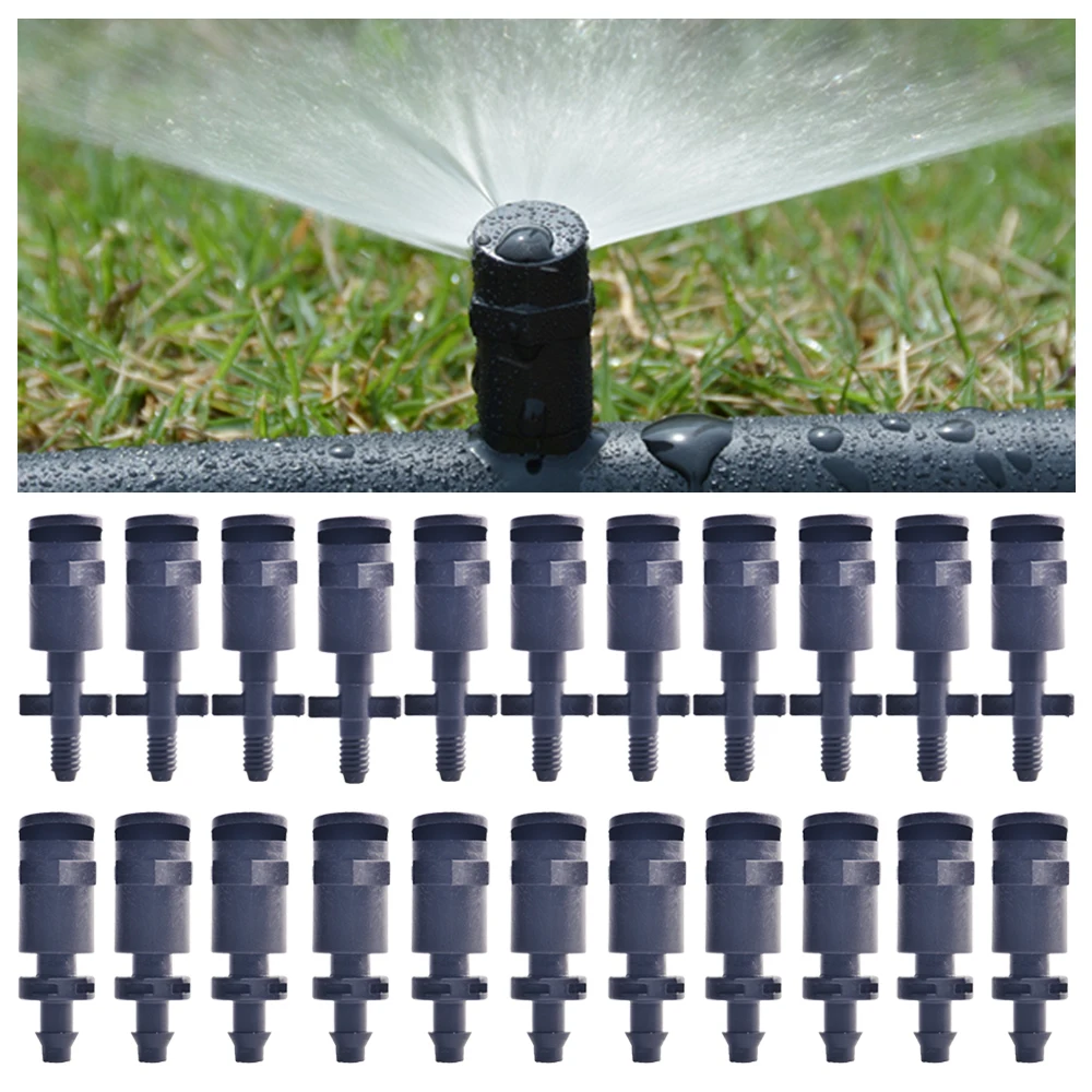 20Pcs 180 Degrees Refraction Nozzle Sprinklers With 1/4'' Or 4/7mm Screw Barb Connectors Refractive Spray Head Nozzle