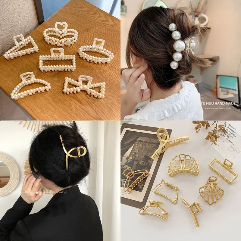 Pearl Hairpin Girls Disc Hair Grabbing Clip Korean Elegant Temperament ins Hair Plush Shape Clip Student Hairpin Headdress