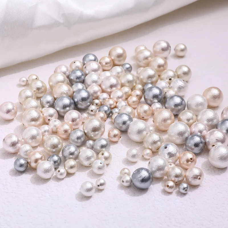 Japan Cotton Pearl Color Straight Hole Round Bead Loose Bead DIY Handmade Jewelry Earring Bracelet Necklace Accessories Material