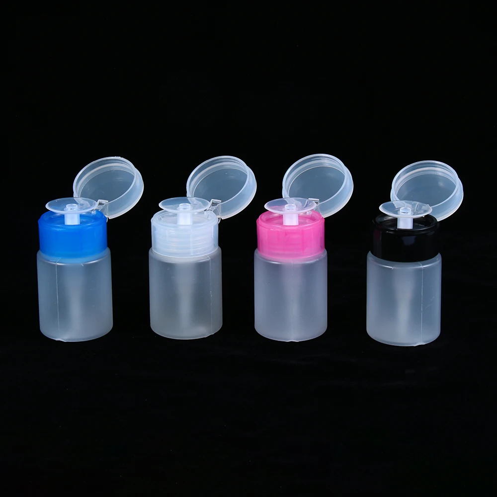 60ML Mini Pump Dispenser Empty Bottle Acrylic Gel Polish Remover Cleaner Liquid Container Storage Small Pressure Bottle Nail Art