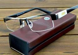 Titanium Alloy Men Luxury with Pu Box Officer Gentleman Only Reading Glasses +0.75 +1 +1.25 +1.5 +1.75 +2 +2.5 +2.75 to +4