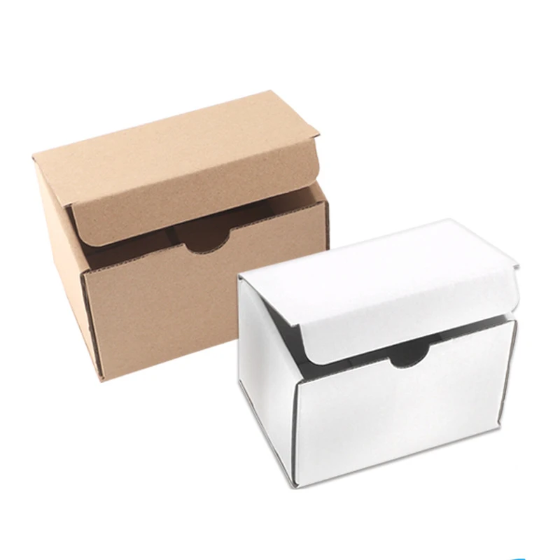 10Pcs White/Brown Corrugated Boxes Small Kraft Paper Box Foldable Cardboard Gift Box For Soap/Jewelry Hardware Packaging Boxes