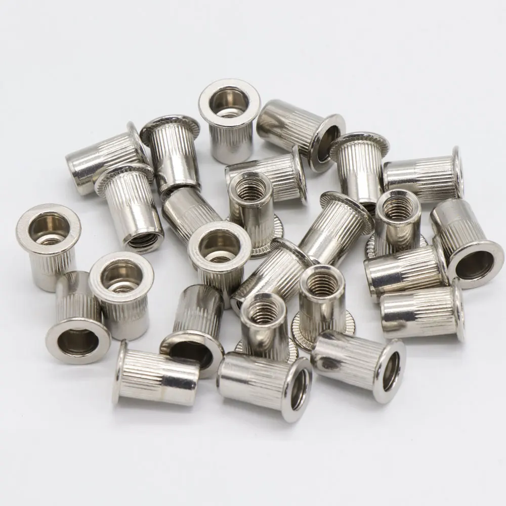 50pcs M3 M4 M5 M6 M8 M10 304 Stainless Steel Carbon Steel Aluminum Flat Countersunk Head Rivet Nut Insert Rivnut Nutsert