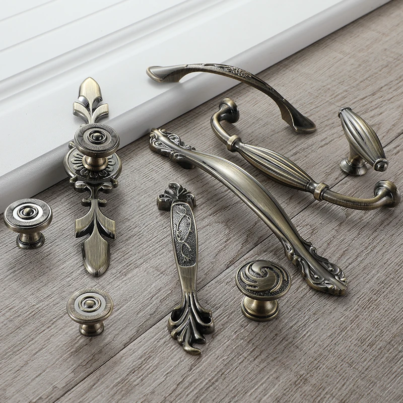 AOBT 128mm Antique Alloy Cabinet Handles Retro Wardrobe Drawer Door Pulls with Screws 1PCS Furniture Decoration