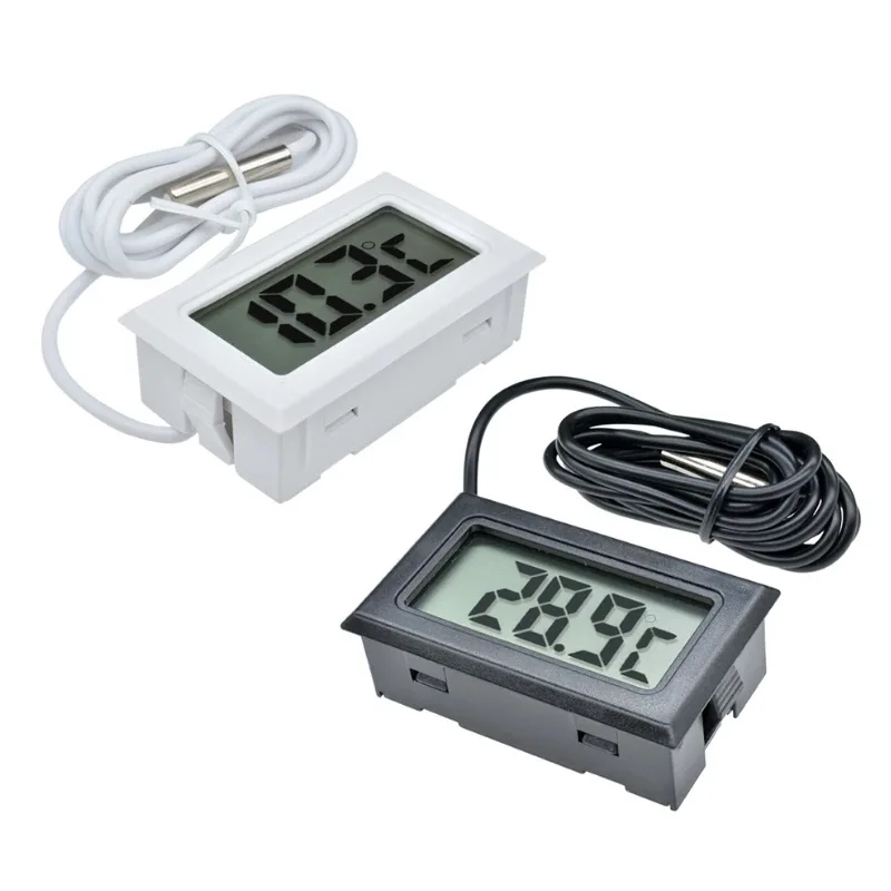 Mini 1M Line Cable LCD Digital Water Thermometer Meter Hygrometer Temperature Indoor Fish Tank Waterproof Sensor Humidity Gauge