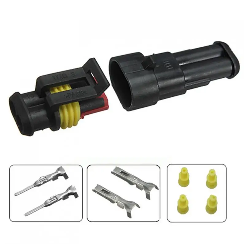 Car Part 2 Pin Way Sealed Waterproof Electrical Wire Auto Connector Plug Set new
