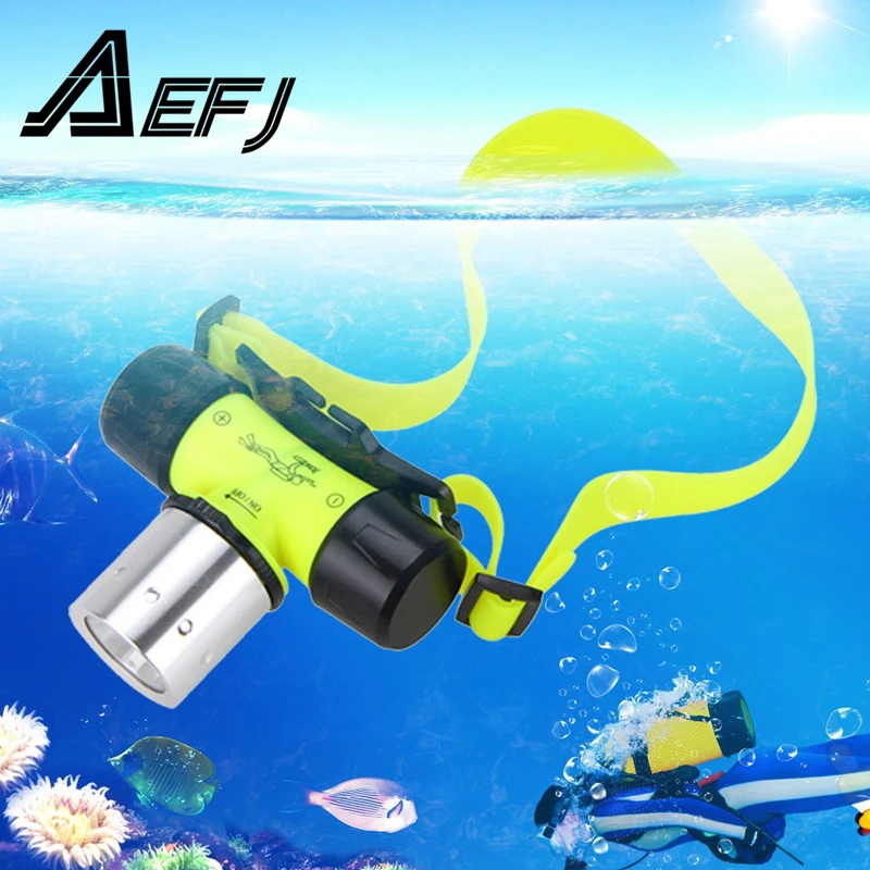 T6 LED 3 Mode Waterproof Scuba Diving Headlamp Underwater work  Headlight  Flashlight torch Light