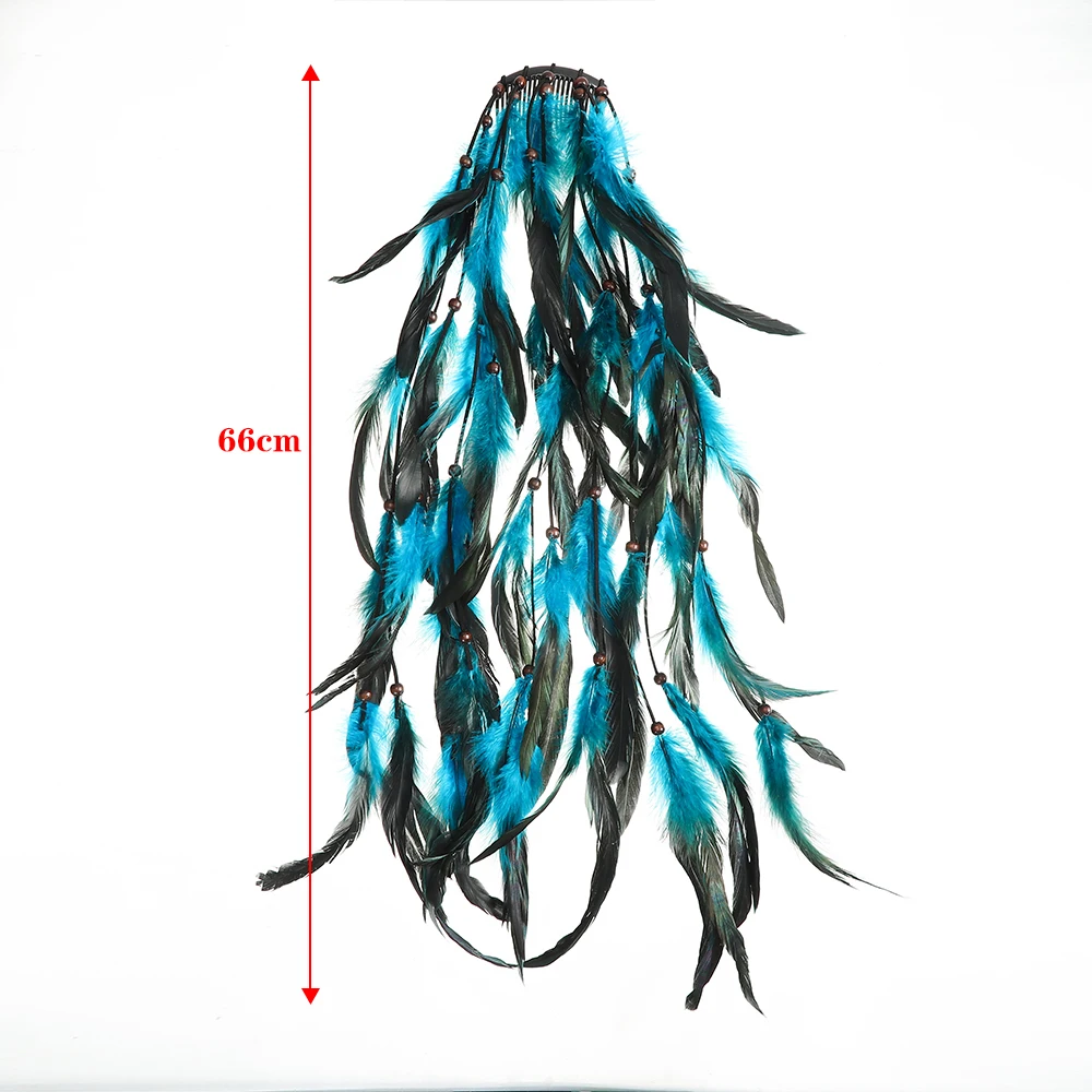 AWAYTR Indian Festival Tassel Feather Hair Combs Hairpins for Women Hippie Headpiece Ethnic Head Band Hair Comb Clips Headwear