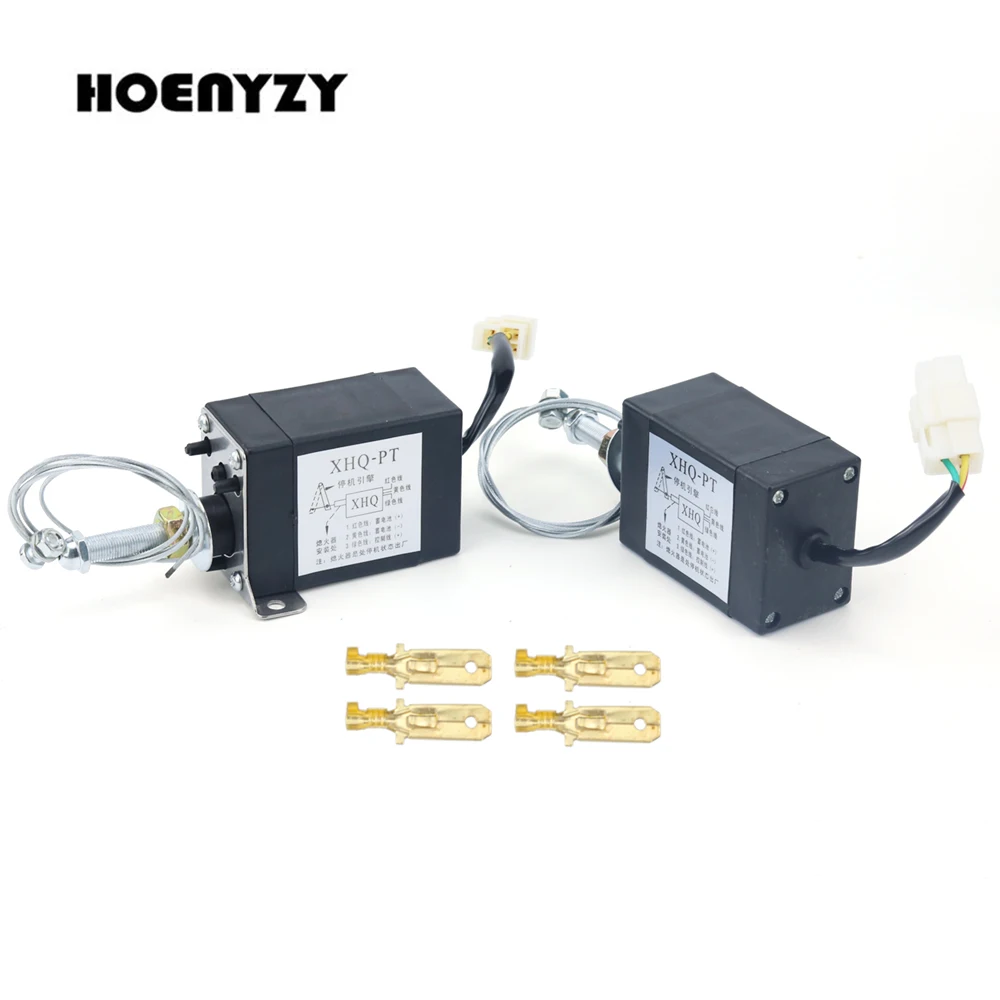 XHQ-PT Power On/Off pull Type Diesel Engine Accessory Stop Solenoid Valve 12V 24V Electronic Flameout