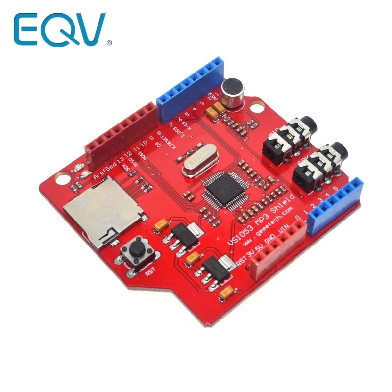 VS1053 VS1053B Stereo Audio MP3 Player Shield Record Decode Development Board Module With TF Card Slot For Arduino UNO R3