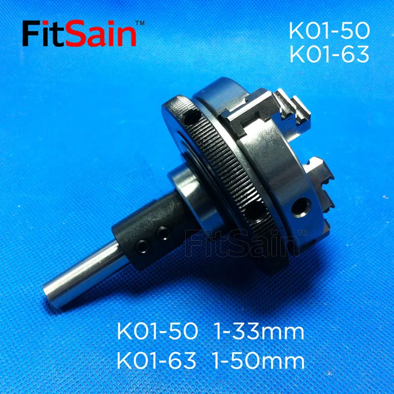 FitSain-chuck shank diameter 8mm/10mm three-jaw self-centering hand tight K01-50 3-jaw Three-jaw lathe chuck