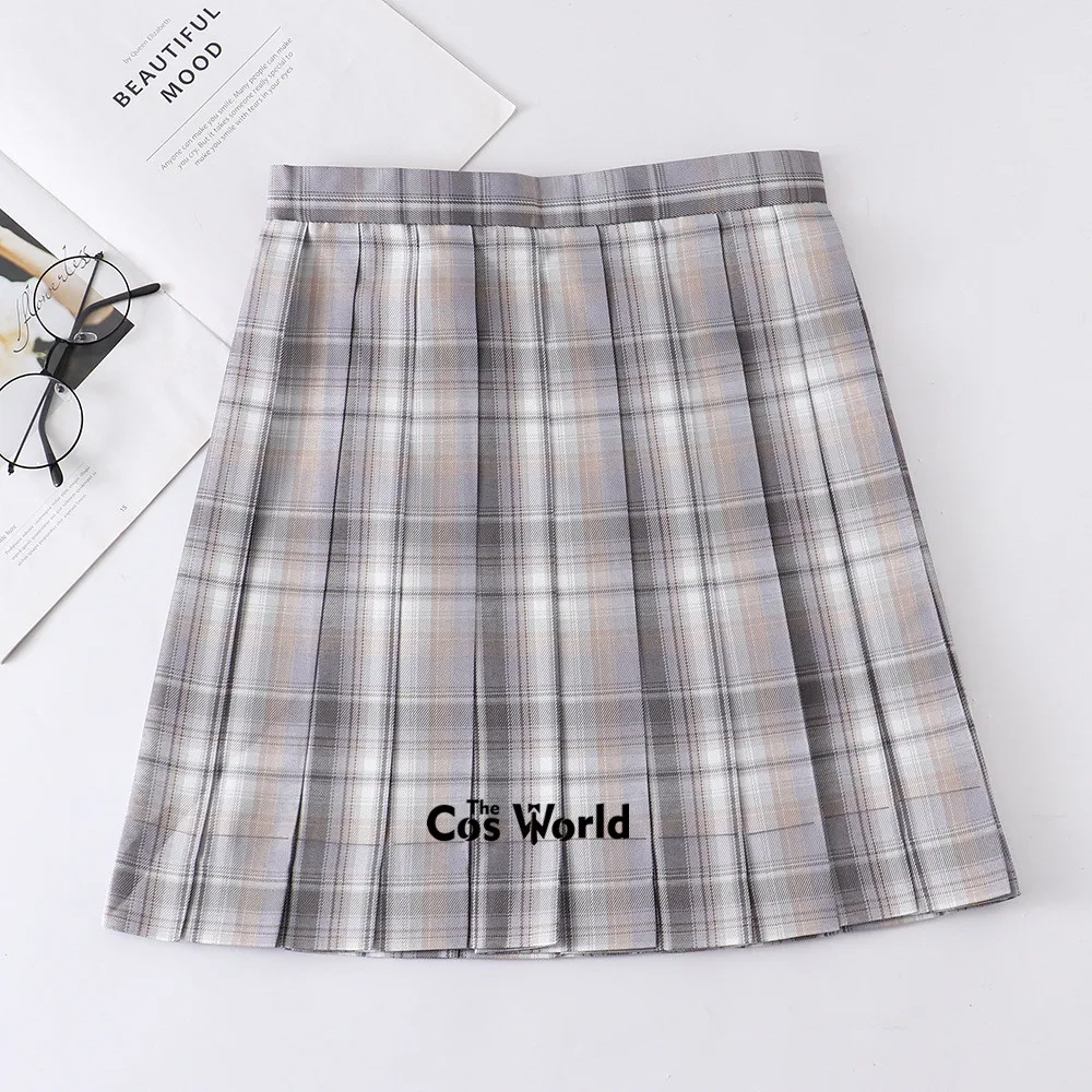 [Queen] Japanese Girl's Women's Summer High Waist Pleated Plaid Skirts For JK School Uniform Students Cloths