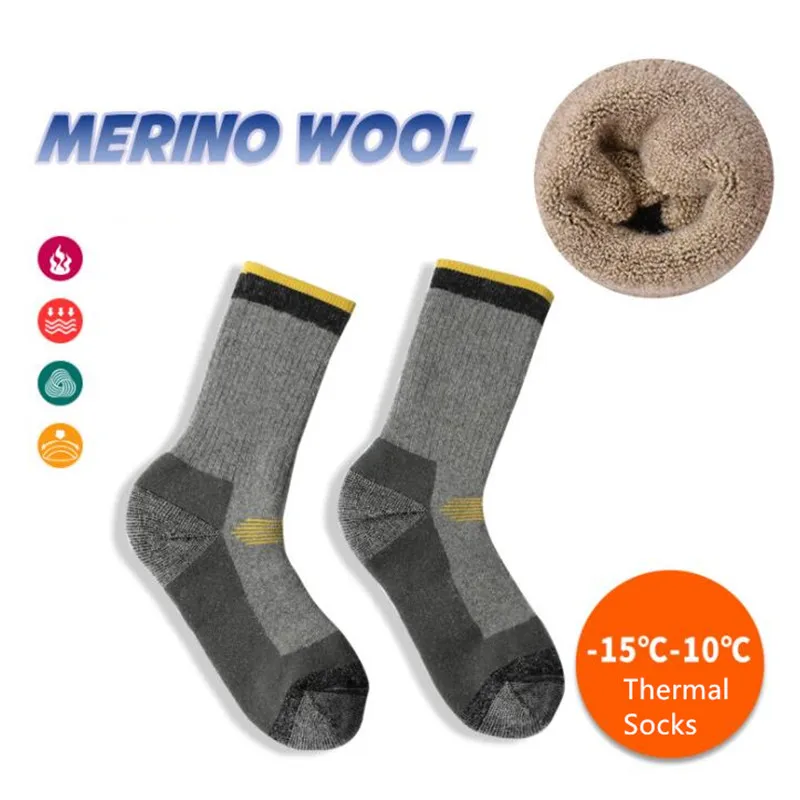 New Winter Men Women Merino Wool Thermal  Ski Socks Warm Snowboard Hiking Sports Socks  Outdoor Trekking Thermosocks