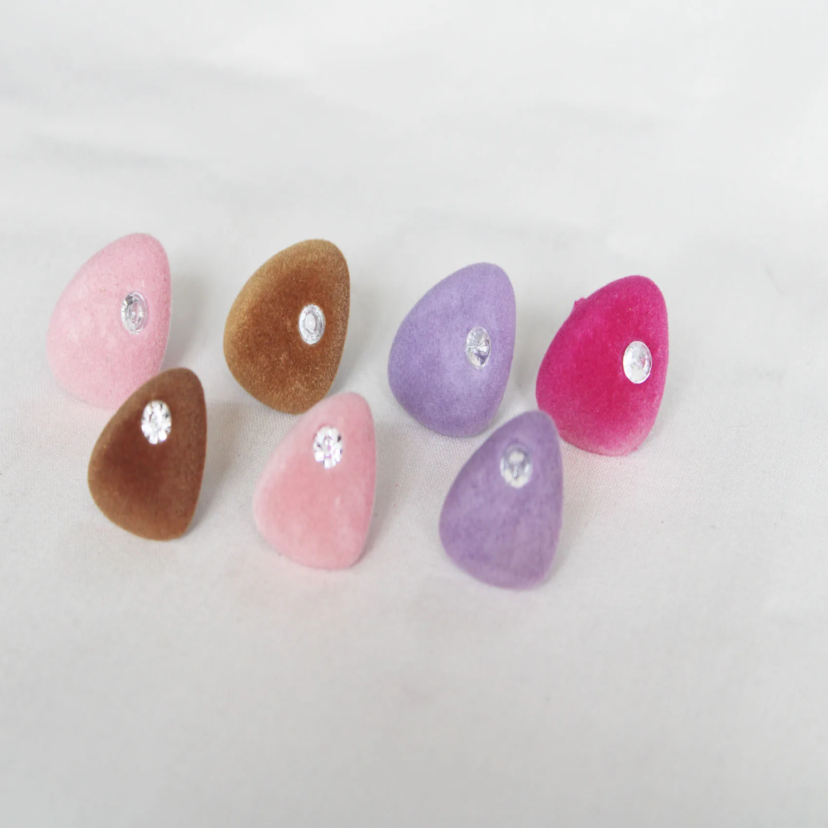 

10pcs 26MM 30MM BROWN PURPLE ROSE RED pink with diamond flocking Triangular safety toy nose & soft washer for diy doll findings