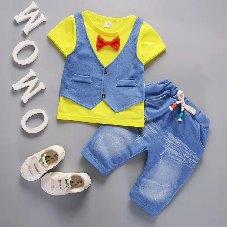 Summer New Born baby Boys Clothes Sets Fashion Suit T-shirt + Pants 2pcs Toddler Infant Outfit Wear Sports Clothing Sets 1 year