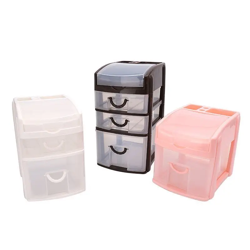 1/2/3 Layers Transparent Desktop Drawer Type Storage Box Mini Cosmetic Storage Organizer Sundries Holder Home Office Storage Box