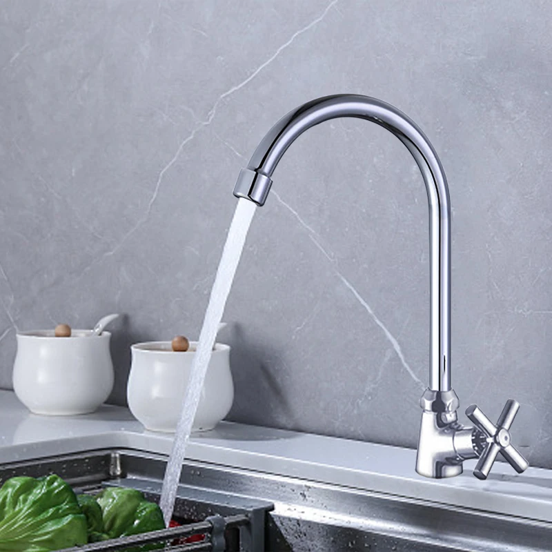 

Kitchen Faucet Sink Tap Brass Material Wall Mounted Water Tap Single Lever Handle 1/2“ Chrome Deck Mounted Cold Water Only