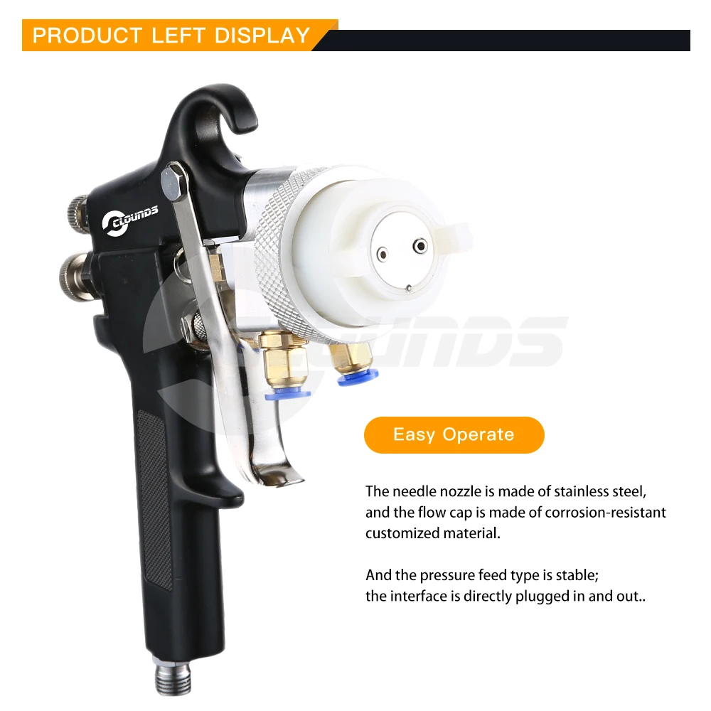 SAT1182 Paint Chrome Dual Nozzle Air Two component Spray Gun Car Paint Gun PU Foam Double Nozzle Spray Gun