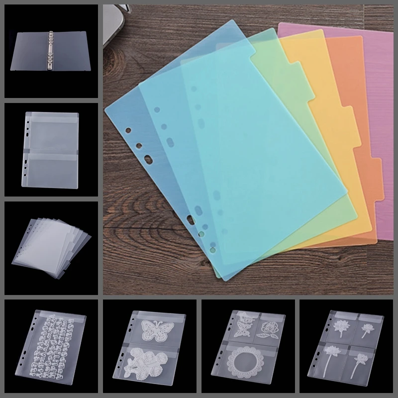 Scrap booking Schneidwerk zeuge Veranstalter Briefmarken Sammlung Album Lagerung Buch Cover Binder Kunststoff Innenseiten und Taschen Trennwände