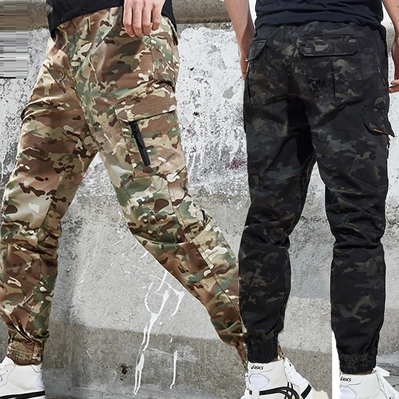 2022tactical Pants New Cargo Pants Men Casual Multi Pockets Outwear Straight Slacks Beam Feet Trousers Loose Washed Overall