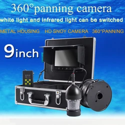 Underwater Camera for Fishing with Rotating Camera Head 36 Infrared LEDS Ice Fishing Camera F08A with 9'' Screen Video Recording