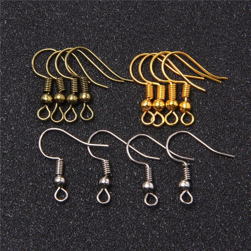 100pcs/lot 1.5x2cm Earring Findings Earring Clasps Hooks For DIY Jewelrys Making Accessoriy Alloy Hook Earwire Jewelry Wholesale