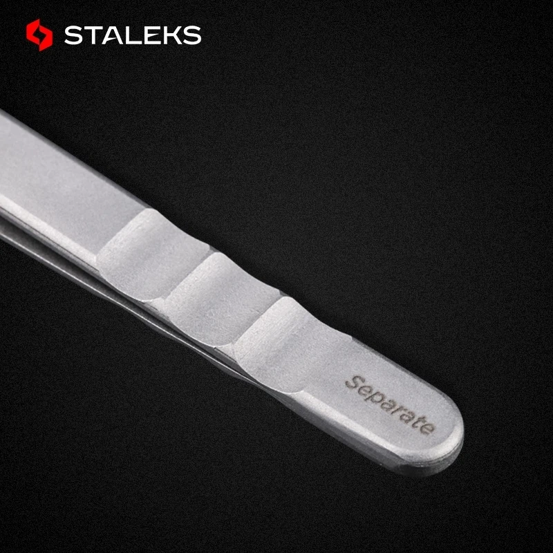 1pc STALEKS High-precision Stainless Steel TE Series Straight/Curved Tweezers Grafting Eyelashes Extension Makeup Tool