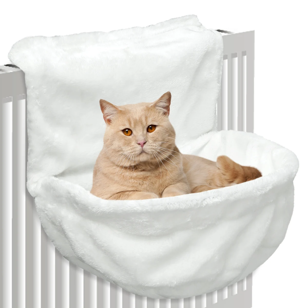 

Cat Plush Radiator Bag Soft Cat Hanging Bed with Strong Durable Iron Frame Warm and Cosy Cat Hanging Hammock for Small Pets