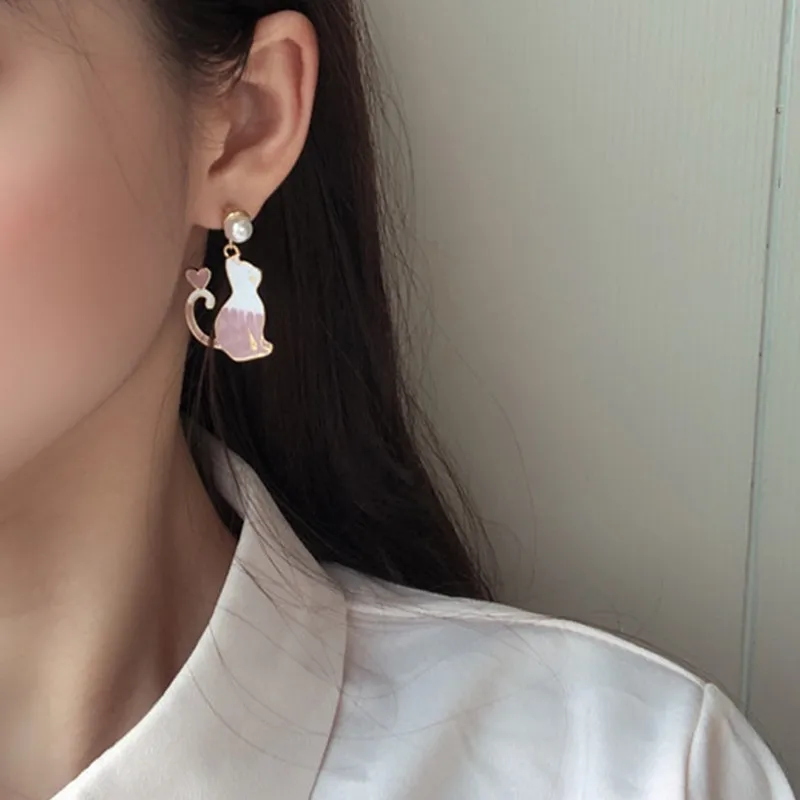 Chinese Style Folding Fan Crane Carp Lotus Asymmetrical Long Tassel Dangle National Style Earrings for Women Jewelry Gift