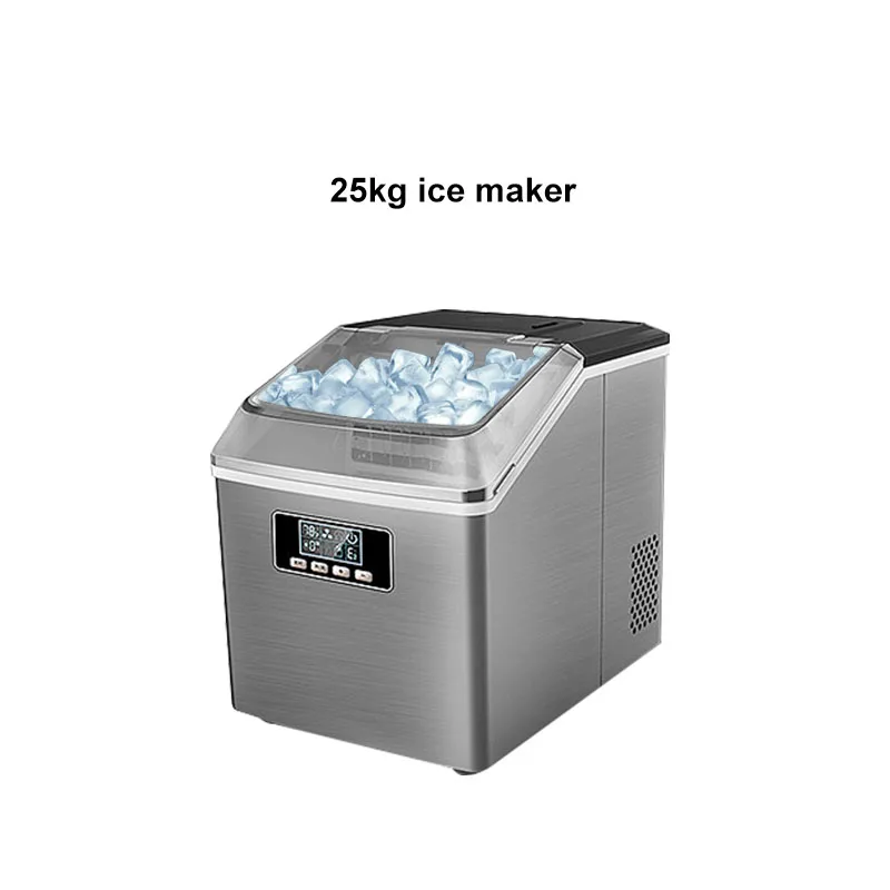 Ice Makerบ้านอัตโนมัติขนาดเล็กน้ำแข็งเครื่องความจุ 25 กก./24Hน้ำแข็งเครื่องเชิงพาณิชย์Milk Tea Shop