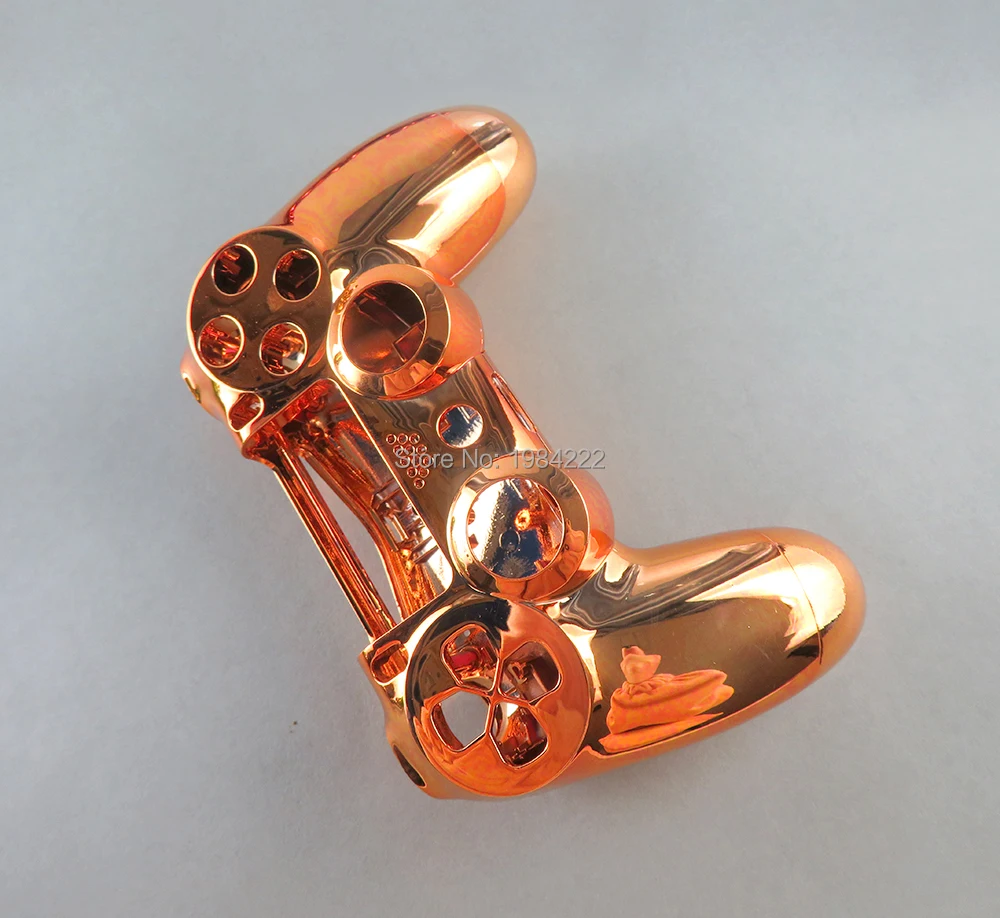 プレイステーション4 pro,ps4 pro 4.0,v2コントローラー,6個,jds040,jdm040用のボタンなしクロームメッキハウジングケース