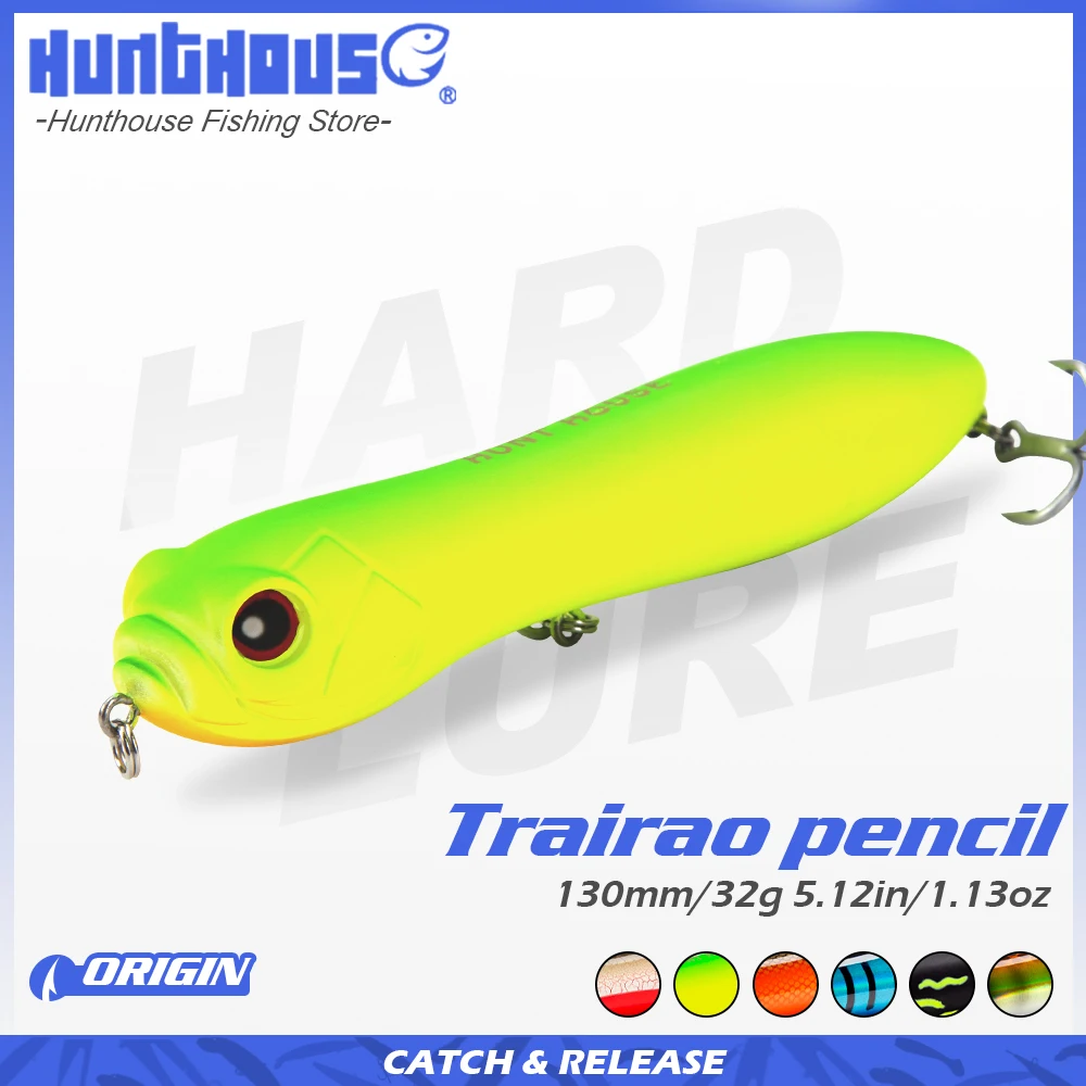 

Hunthouse topwater pencil fishing lure 130mm 32g/110mm 21g traitao top water dog bait long casting lures for fishing pike bass