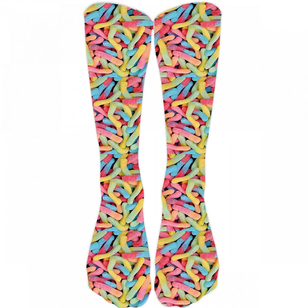 Delicious Donuts Printed Female Socks Comfortable Cotton Harajuku  Middle Tube Socks Fashion Funny Casual Socks For Unisex