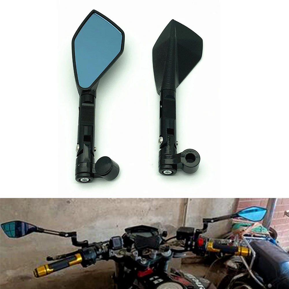 

A Pair of Aluminum Alloy Inverted Rear Mirror CNC Side Rearview Motorcycle Modification Parts with Mounting Screws