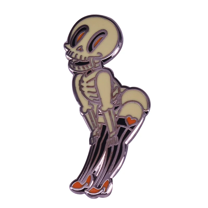 Sassy Skeleton значок для девушки Sexy Women брошь череп, стильный декор, счастливый час, круто и все