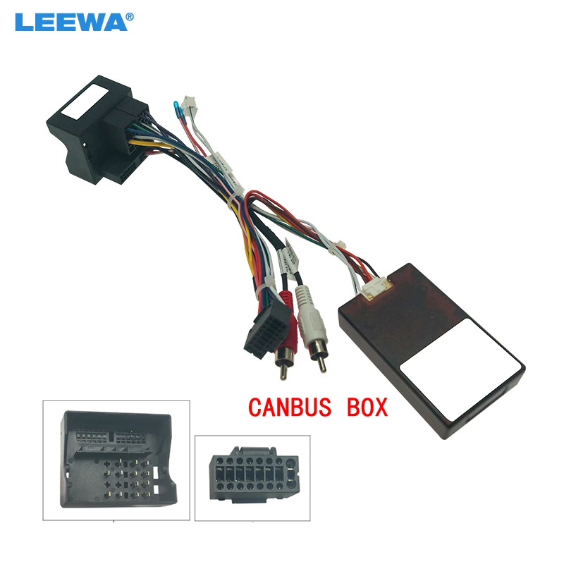 LEEWA Car Audio 16PIN DVD Player Power Calbe Adapter With Canbus Box For Mercedes-Benz W211/Viano Stereo Plug Wiring Harness
