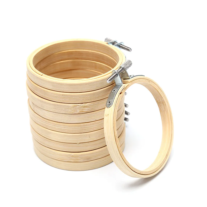 10Pcs 4 Inch Round Wooden Embroidery Hoops Bulk Wholesale Bamboo Circle Cross Stitch Hoop Ring