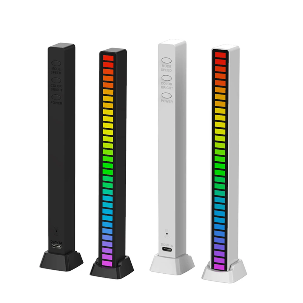 RGB Activated Music Rhythm Lamp Bar Sound Control LED Car Atmosphere Light Bar Colorful Music Ambient Pickup Lamp