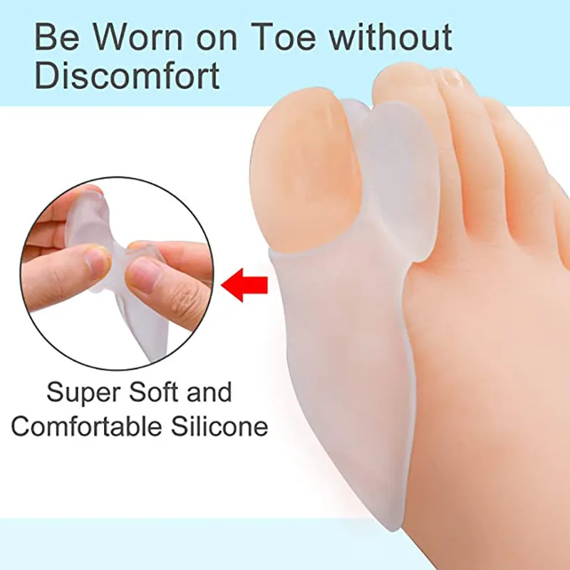 Coussin correcteur d'hallux Valgus en Silicone, séparateur d'orteils et de doigts, soulage la douleur des oignons, redresseur du gros orteil, outil de soins des pieds, 2 pièces