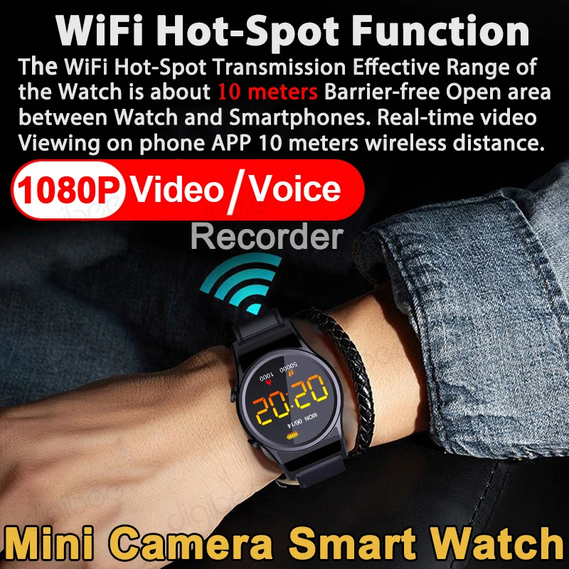 Новинка 1080P Беспроводная точка доступа Wi-Fi камера espion часы Смарт-браслет видеозаписывающее устройство espia камера мини камера Спорт DV