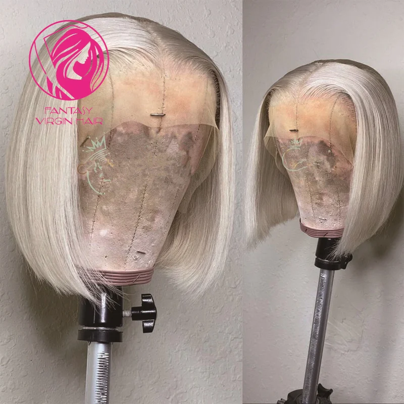 Weiße Asche Blonde Spitze Front Perücke Echt Menschliches Haar Spitze Perücken für Frauen Reines Haar Blau Rosa 613 Farbe Täglichen verwenden