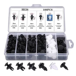 100pcs Mixed Auto Fastener Clip Car Body Push Retainer Pin Rivet Bumper Door Trim Panel Retainer Fastener Kit Car Accessories