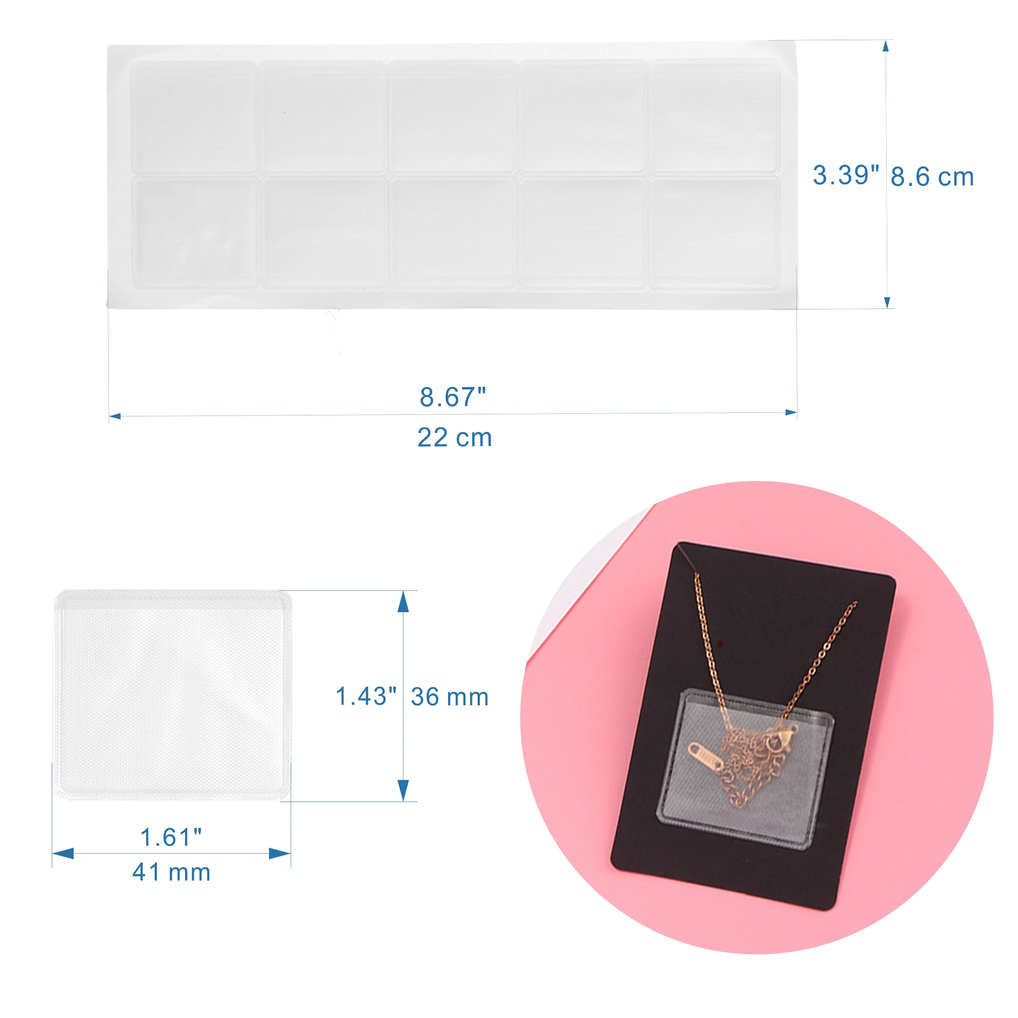 50pcs Opp Self-adhesive Plastic Bag Earrings Display Necklaces Cards For Jewelry Making Cardboard Paper DIY Packages Supply