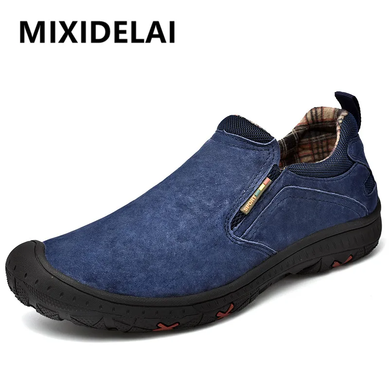 Sapatos de couro genuíno para homens Mocassins de camurça ao ar livre Tênis de condução artesanal Sapatos casuais respiráveis Marca de luxo