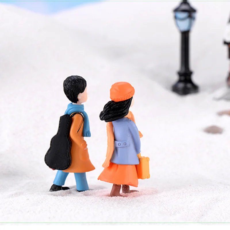 2pcs New Lover model Wedding doll figurine cartoon character fairy garden home miniature ornament desk decoration DIY accessory