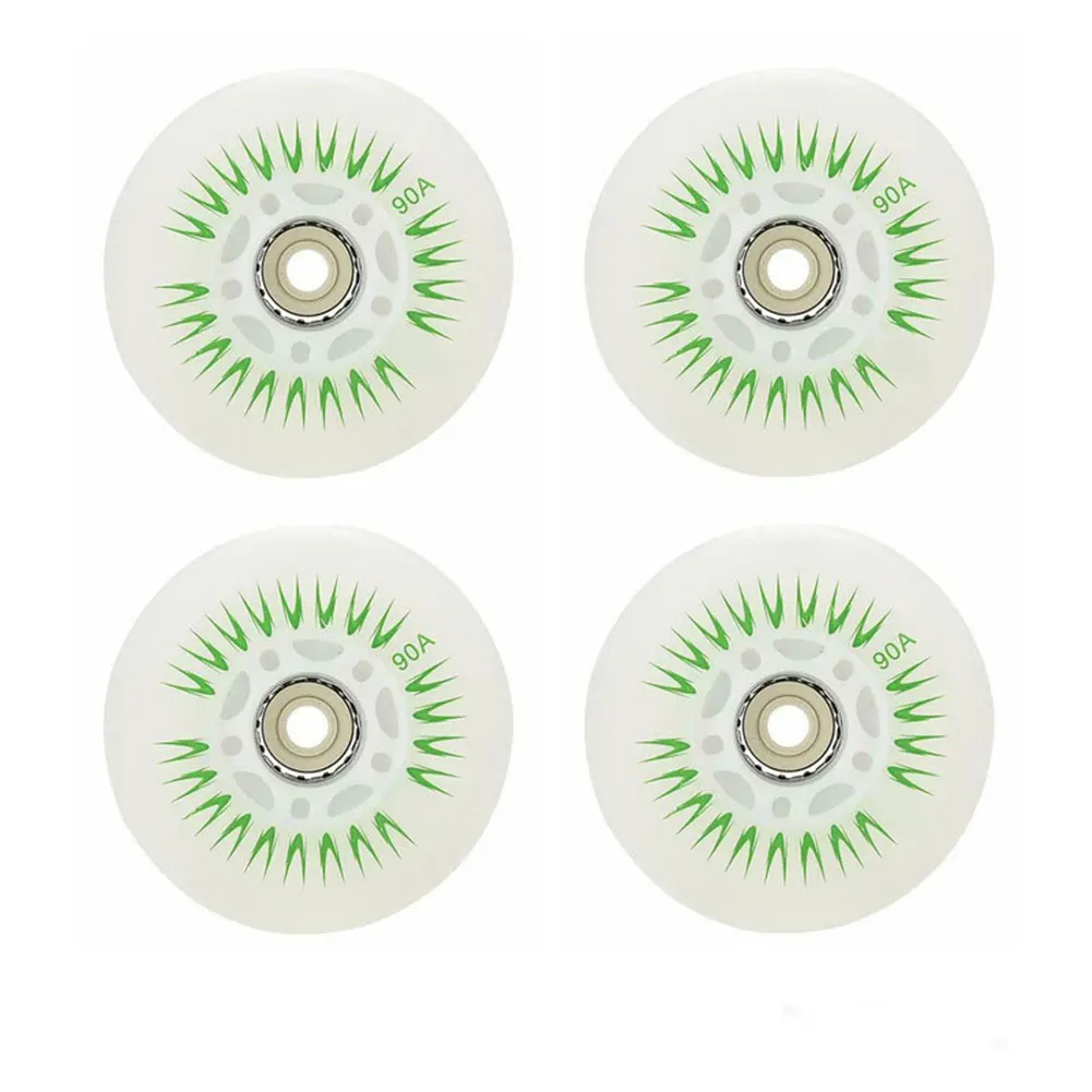 Ruedas de patín en línea con iluminación LED, 4 piezas, 90A, 80, 76, 72, 68, multicolores