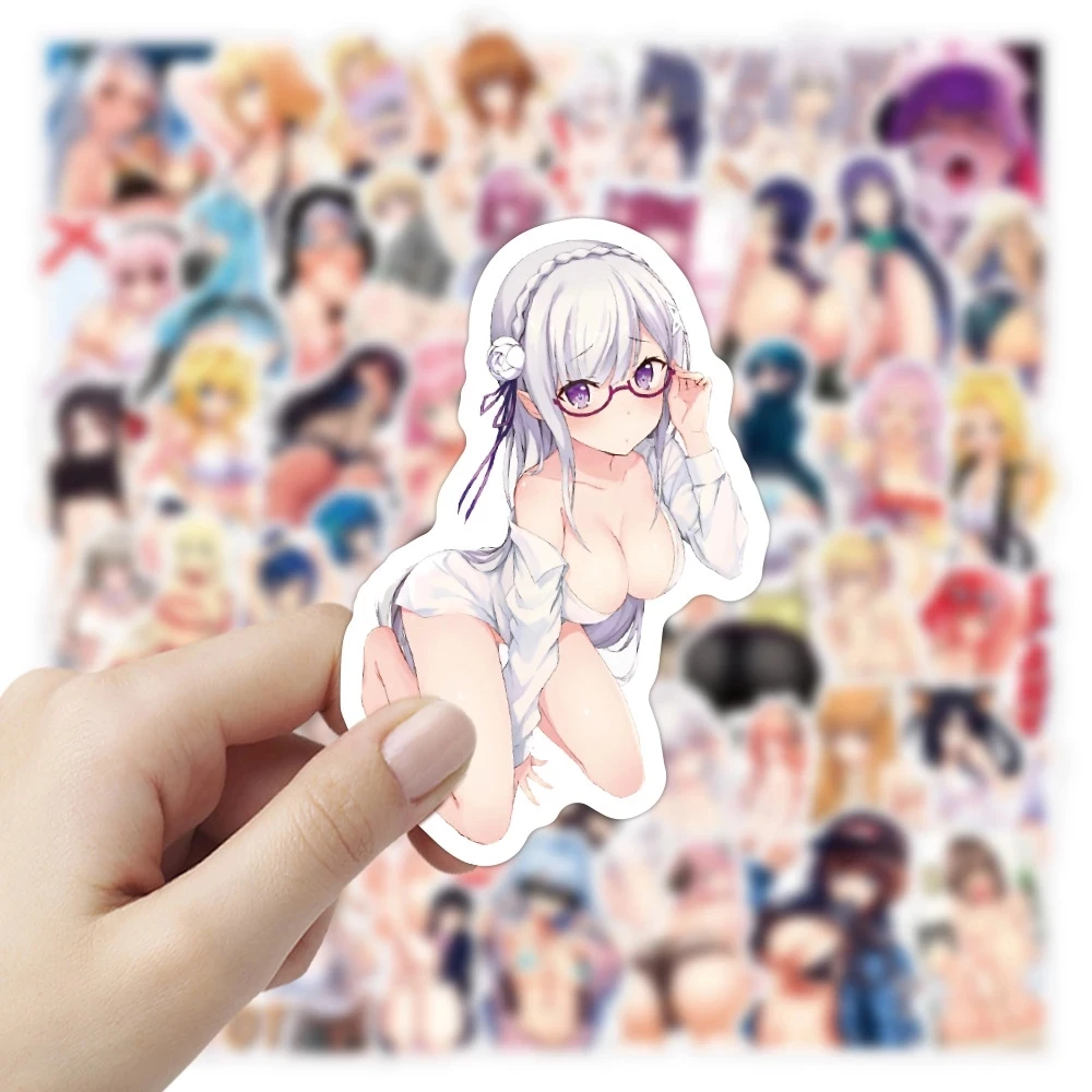 Lot de 10, 30 ou 50 pièces d\'autocollants Sexy, dessin animé Hentai, Waifu Pinup, lapin, Graffiti, valise, ordinateur portable, voiture, jouets Otaku