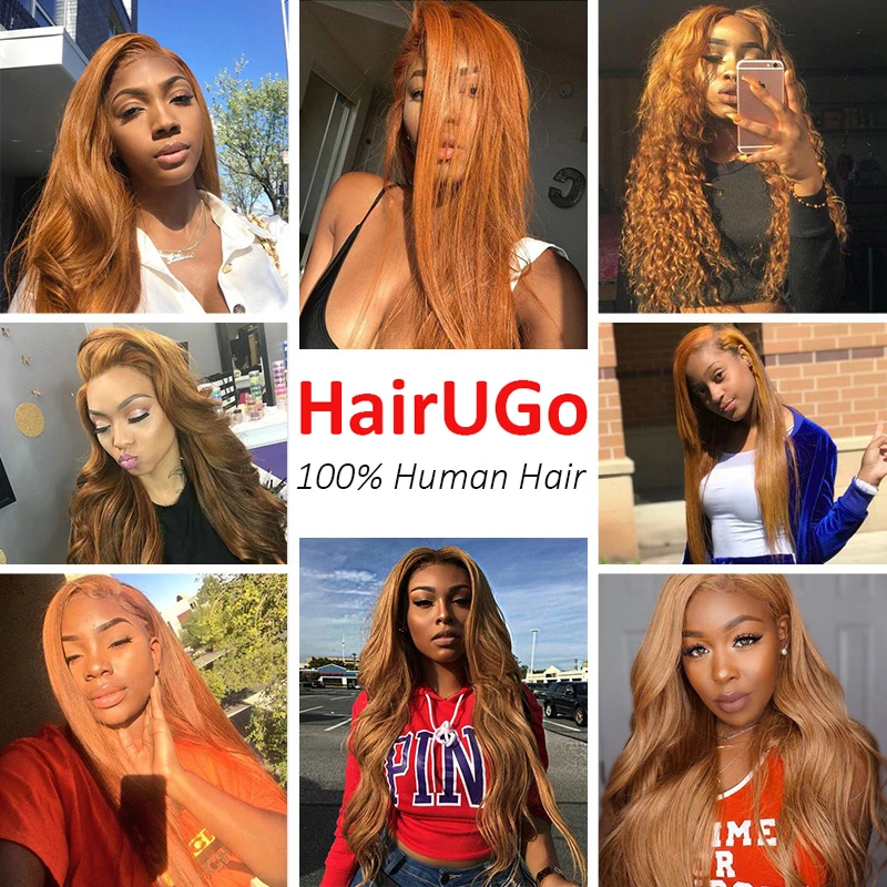 HairUGo Brown Hair Weave Bundles 30# Remy Body Wave Hair Weaving 100% Human Hair Bundles 10-26\